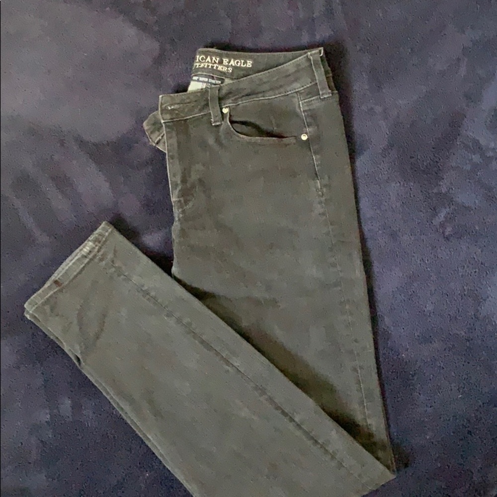 Acid washed black skinny jeans